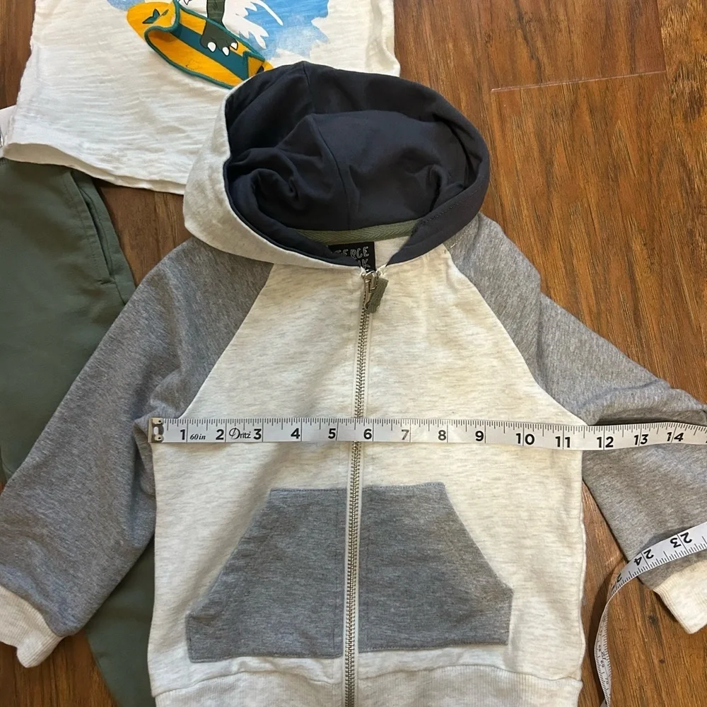 Three Piece Bundle of Kids Clothes Pants Shirt Jacket Hoodie Graphic Tee